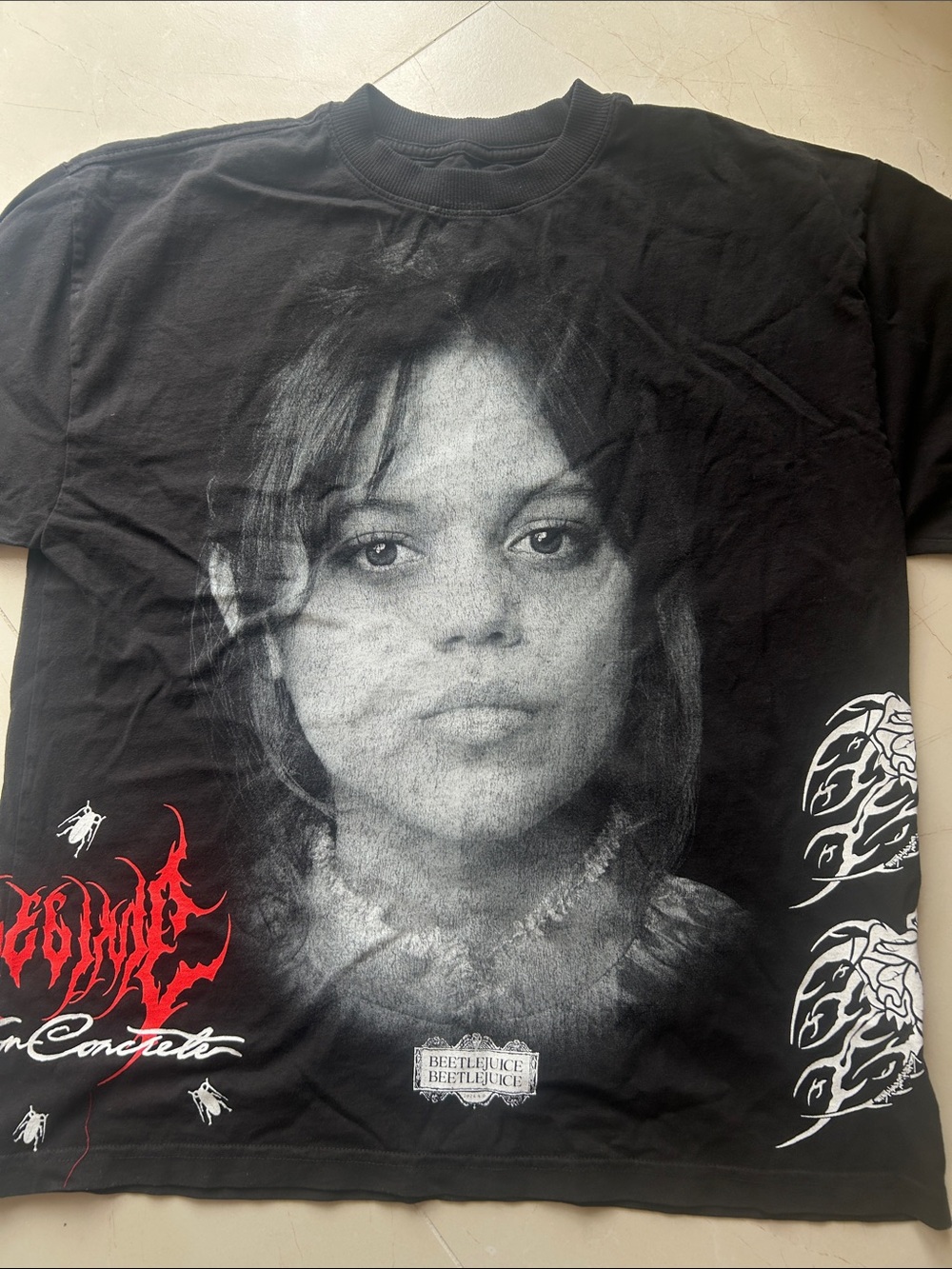 Graphic Black Men's T-Shirt Beetlejuice civil regime s side-by-side oversize
